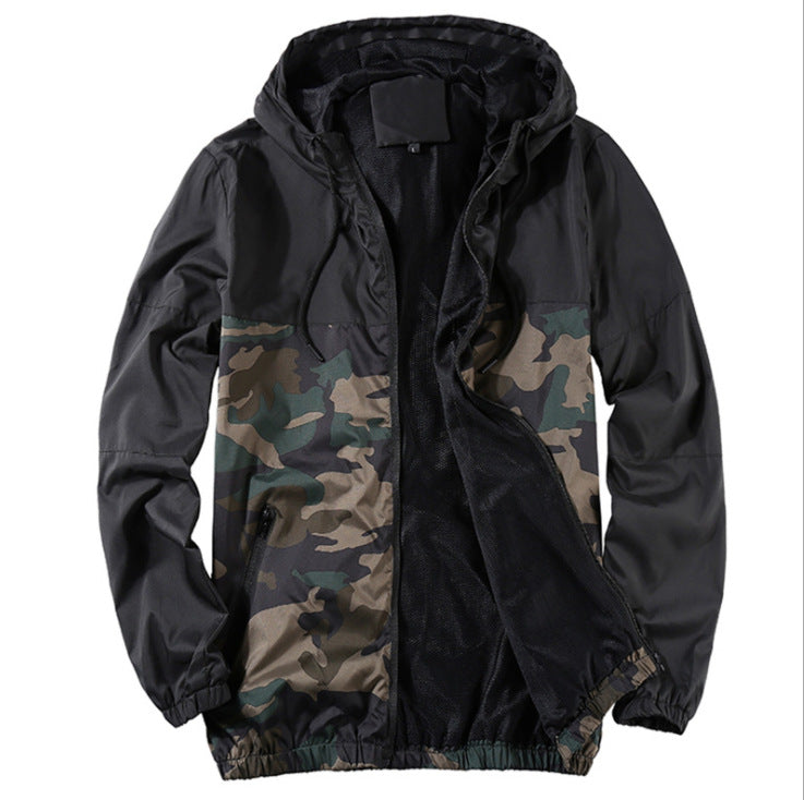 Autumn and winter new jackets for men camouflage round neck casual sports mesh breathable clothing