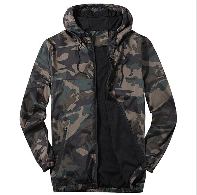 Autumn and winter new jackets for men camouflage round neck casual sports mesh breathable clothing