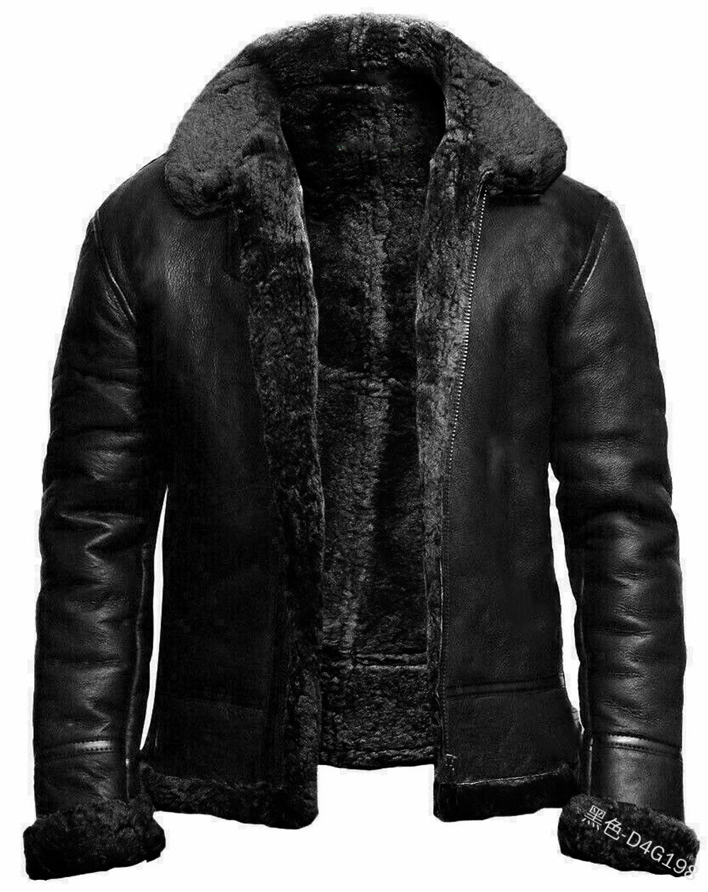 Fashion leather jacket street fur men's thick coat