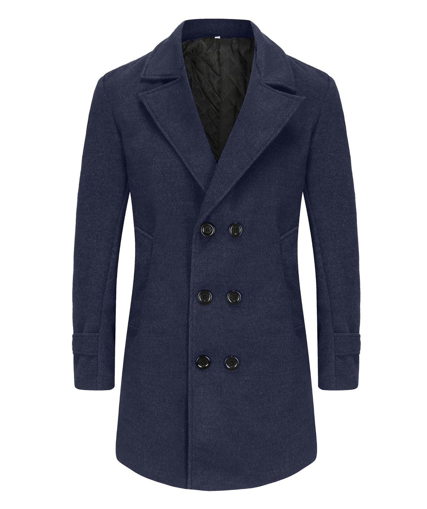 High-end men's mid-length coat business lapel woolen coat autumn and winter durable men's coat