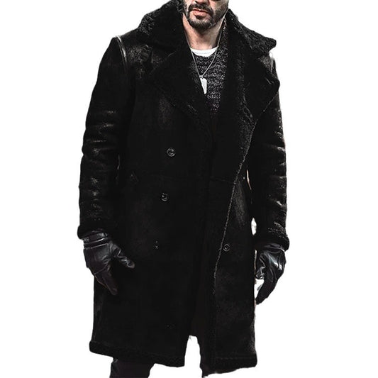 Men's fur warm coat lambskin faux fur fashion coat