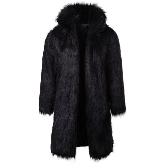 Men's fashion personality hip hop long fur men's coat men's clothing